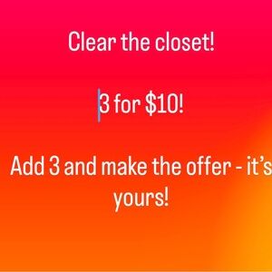 3 for $10 Clothing Offer